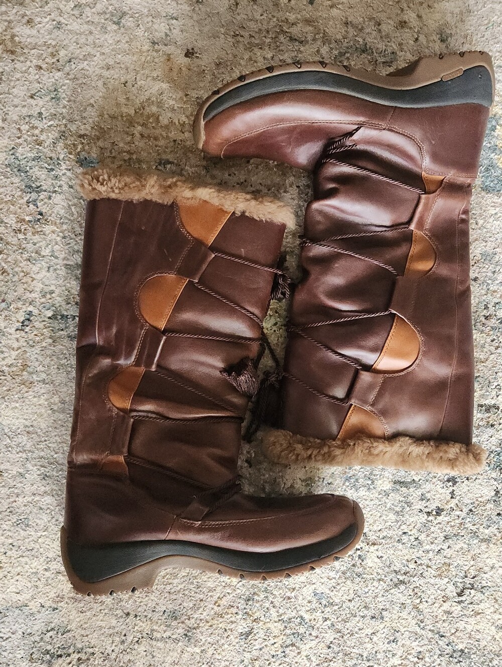 Ulu Suora Sherpa lined Brown leather winter boots
